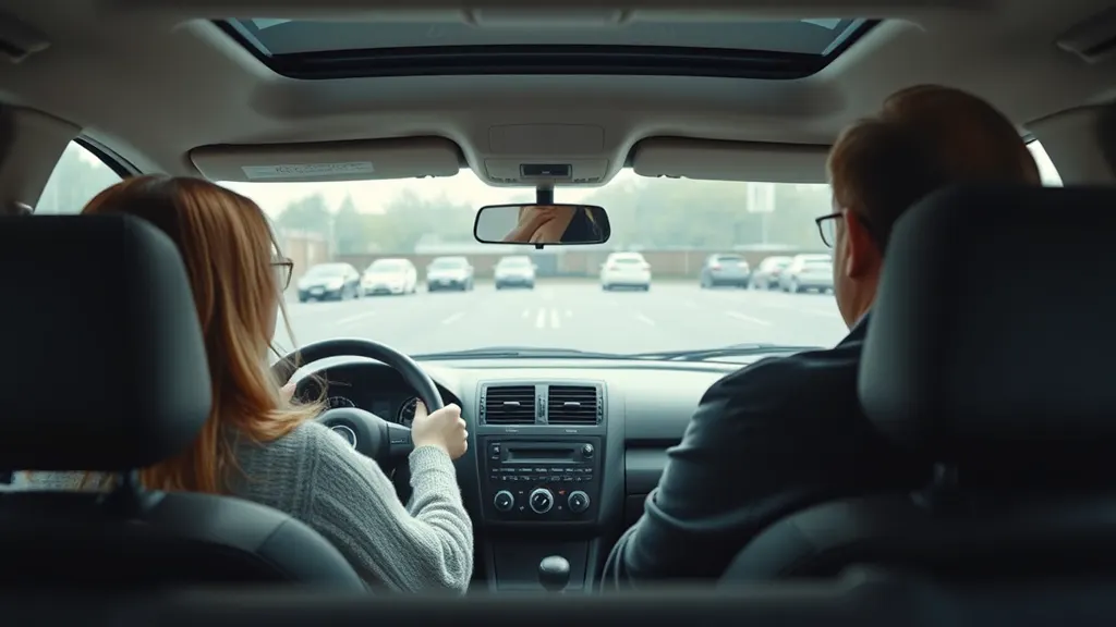 A learner at the wheel with the instructor beside them